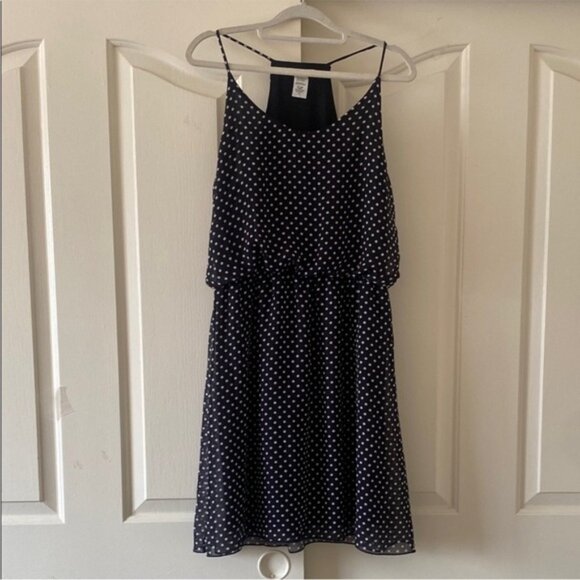 AMBER BLUE Black Polka Dot Sleeveless Dress. Size L - Picture 1 of 6